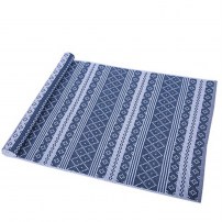Teppich Erik gerippt-Baumwolle-Blau und Weiß-50x80 cm-20.00